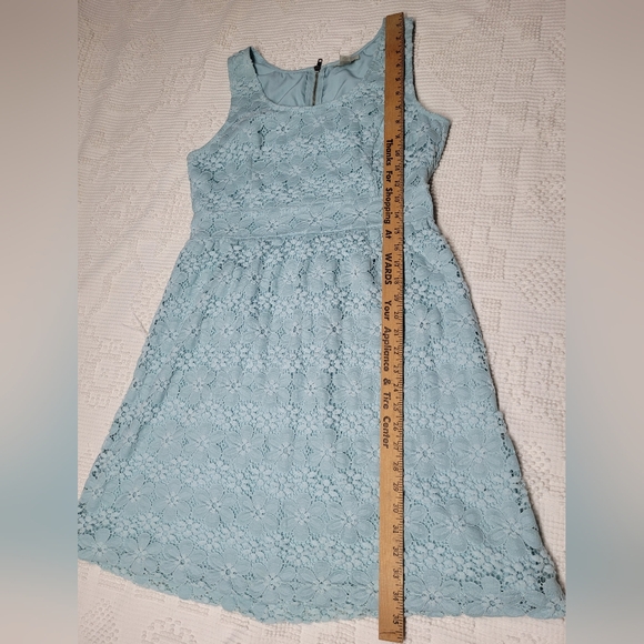 Ann Taylor Loft Blue Lace Mini Dress, Size 8 - Picture 6 of 9